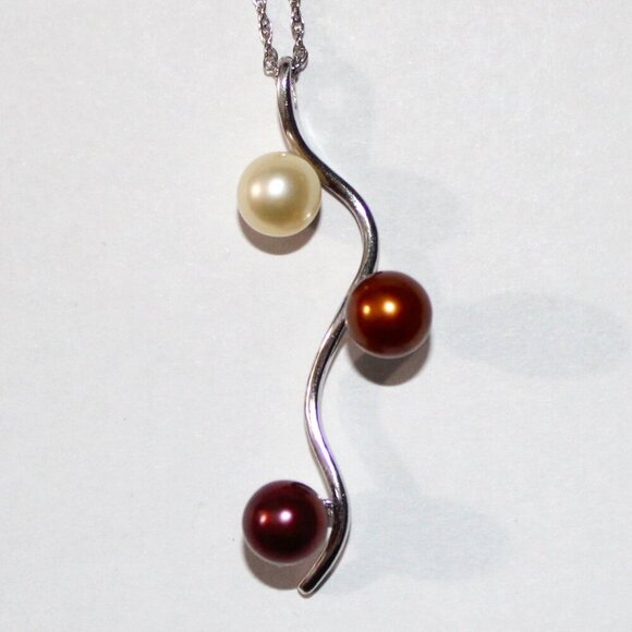 Sterling Silver Cultured Pearl Necklace - Picture 1 of 7